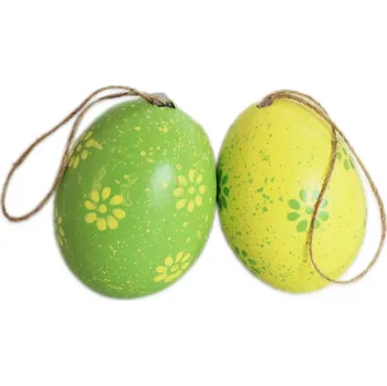 Velikonoční dekorace Vajíčka reálná 12ks/6cm zelená/žlutá (540147)