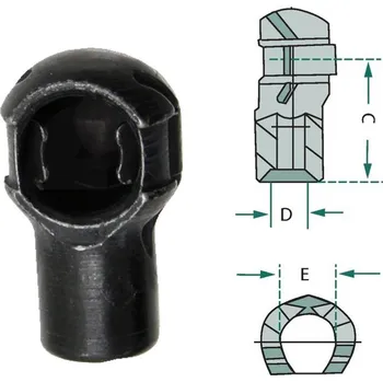 Pojezdové kolečko Jamka kulová ocelová, M8/10 mm