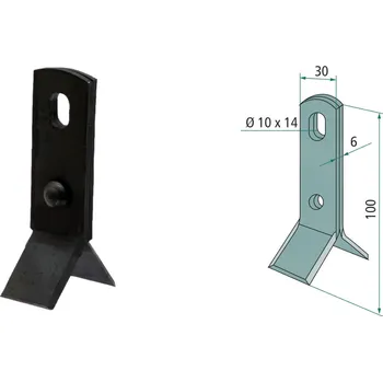 Mulčovací Y-nůž pro Zanon, 100/6/10x14 mm