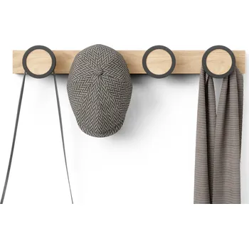 Věšák HUB RAIL věšák, přírodní dřevo, černá, Umbra