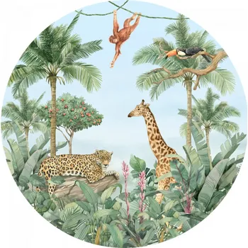 Fototapeta Samolepicí fototapeta Džungle 70x70 cm CR3227 Watercolor Jungle / kruhové samolepicí vliesové dekorace La Form (ø 70 cm) AG Design