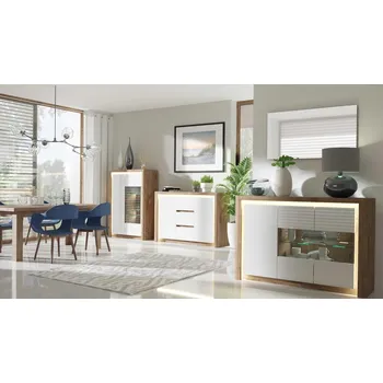 Obývací stěna Jídelna LIVINIO Sestava B dub ribbeck/bílý lesk