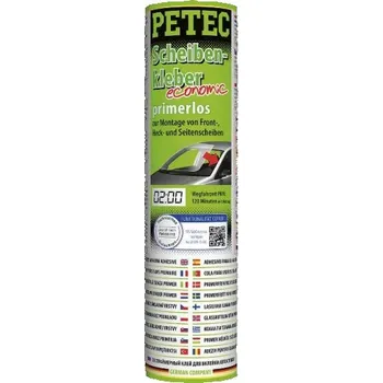 Průmyslové lepidlo Lepidlo na skla karosérií bez primeru - PETEC 84290 (Jednokomponentní, reakcí se vzdušnou vlhkostí vytvrzující polyuretanová lepicí a těsnicí hmota pro vlepování skel do karosérií bez primeru.)