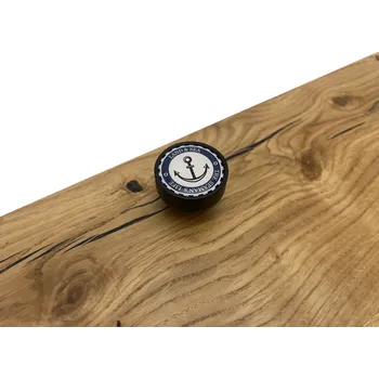 Nábytkové kování In-Design Nábytková knopka Bianco černá, motiv kotva V61