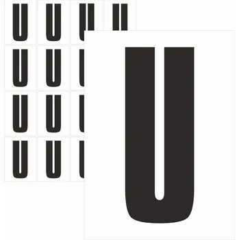 Speciální papír Písmena samolepící černá U samolepící vinylová fólie velikost znaku 95 mm