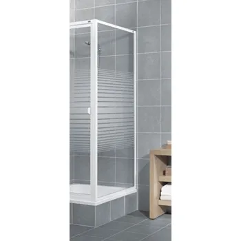 AQUAFORM ELBA 90 bílý pásky, sprchová stěna pevná