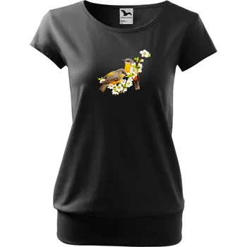 Dámské triko City s motivem "Ptáčci", Malfini - NakupTextil Barva: 01-černá, Velikost: XXL