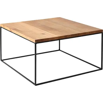 Konferenční stolek Nordic Design Dubový konferenční stolek Moreno 80 x 80 cm s černou podnoží