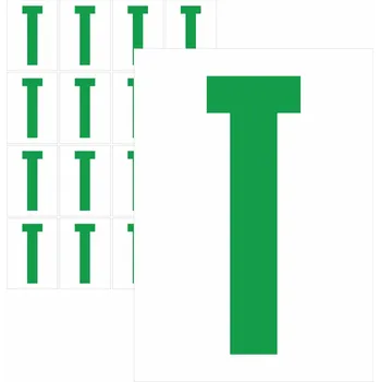 Samolepící etiketa Písmena samolepící zelená T samolepící vinylová fólie velikost znaku 150 mm