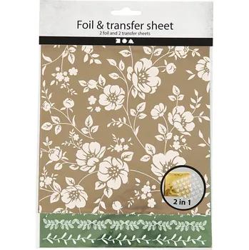 kreativní sada Creativ Company Přenášecí fólie se vzory, 2x2 kusy, metalická zlatá a zelená