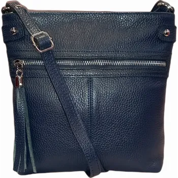 Kabelka Vera Pelle Dámská kožená crossbody kabelka tmavě modrá 1660 D 26 BLUE