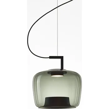 Brokis Double medium, závěsné svítidlo, foukané šedé kouřové sklo, 9W LED 2700K, prům. 35cm