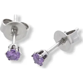 Náušnice Náušnice tečka na puzetu fialové