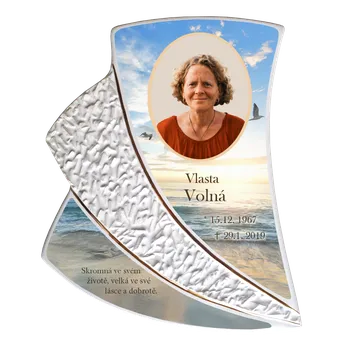 Smuteční dekorace Foto na hrob - Podzimní listí - nebe 28,5 cm x 24,5 cm