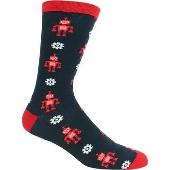Pánské ponožky Ponožky "Roboti"41-45 Fisura (Barva - černá,červená)