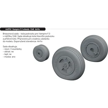 Plastikový model Eduard 1/48 Vampire F.3 wheels (AIRFIX)