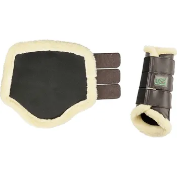 Koňské kamaše USG Kamaše drezurní USG, s beránkem, pár, hnědé L