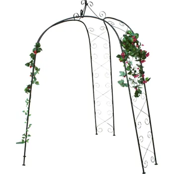 Opora na rostlinu Chomik Trojramenný zahradní oblouk na popínavé rostliny 180 x 39 x 240 cm černý