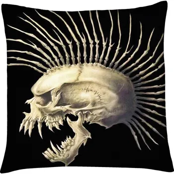 Polštář PUNKOVÁ LEBKA Mybesthome 40x40 cm Varianta: Povlak na polštář s prošívanou výplní, 40x40 cm