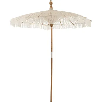 Slunečník Přírodní drhaný slunečník s dřevěnou tyčí Macrame - ∅200*250 cm