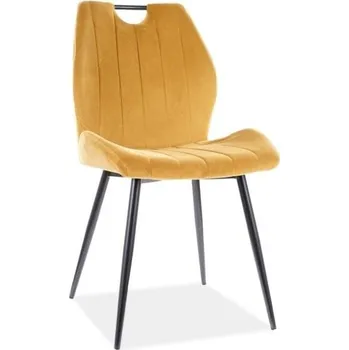 Casarredo Jídelní čalouněná židle CORA VELVET žlutá curry/černá