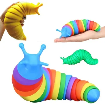 Gadget Antistresový kloubový slimák - malý Barva: Bílo-černá