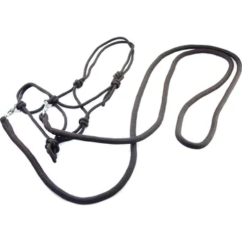 Umbria Equitazione Ohlávka provazová s otěžemi Umbria Equitazione, hnědá