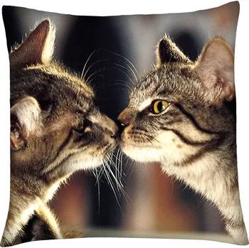 Polštář Polštář s motivem kočky 13, hnědá, Mybesthome 40x40 cm Varianta: Povlak na polštář, 40x40 cm