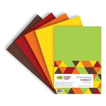 Set školních potřeb Arkusze piankowe A4 5 kolorów Forest mix