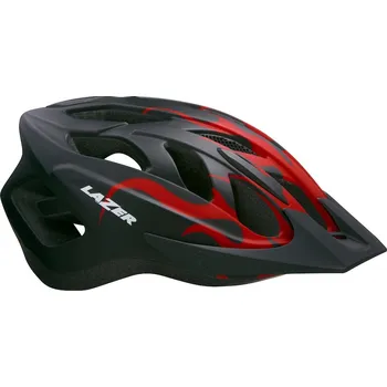 Cyklistická přilba LAZER J1 CE-CPSC/ červené plameny + net + led (LAZER přilba J1 CE-CPSC/ Matná červené plameny + net + led)