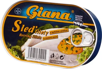 Nakládaná potravina Giana Sleď filety v hořčičné omáčce 170 g