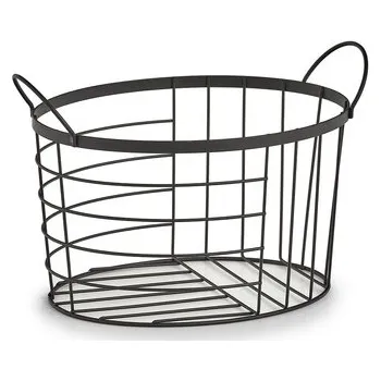 Úložný box Úložný koš, kovový, černý 18919