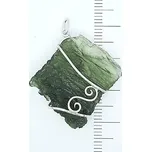 Přírodní vltavín ve stříbře , stříbrný přívěsek, 4,73 g