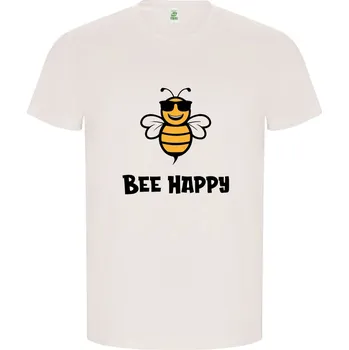 Chlapecké tričko LORD OF PIXELS Dětské tričko BEE HAPPY - VČELÍ TRIČKO Barva textilu: Bílá, Dětská velikost: 5 let