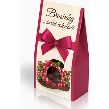 Čokoláda Selllot, s.r.o., K Hájům 34, 155 00 Praha 5 - Vyrobeno v Nizozemí Brusinky v hořké čokoládě 150g (stříška)