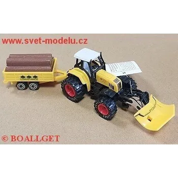 Dickie TRAKTOR S RADLICÍ A PŘÍVESEM S KLÁDAMI PULL-BACK 660031