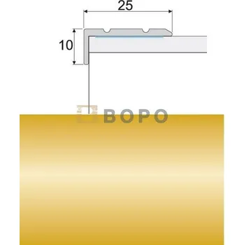 přechodová lišta Schodová lišta Profilteam E00 Zlatá samolepicí 25 x 10 mm 270 cm