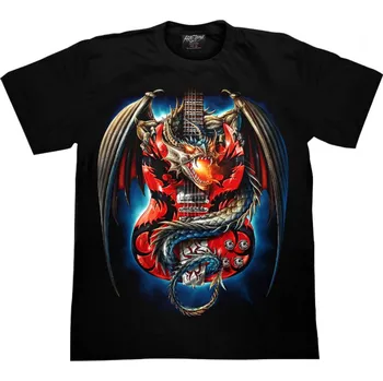 Pánské tričko triko Drak a Kytara