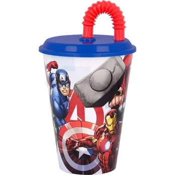 Termohrnek Kelímek s brčkem 430 ml - "Roling thunder", Avengers