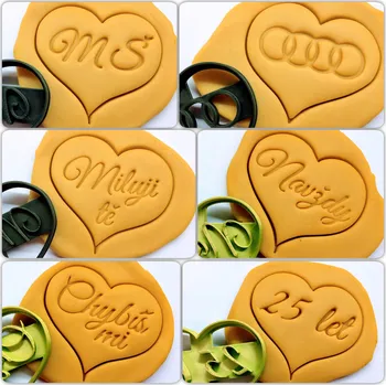 Valentýnské vykrajovátko #16 (8 variant) srdce MILUJI TĚ, CHYBÍŠ MI, NA MÍRU