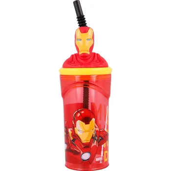 Láhev na pití s brčkem Avengers - Iron Man