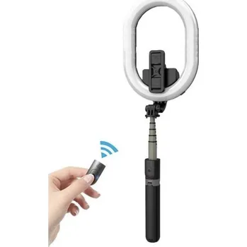 DZL Kruhové světlo s bluetooth na selfie tyči - Selfie stick A8