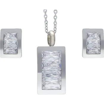 Souprava šperků Doria Set šperků z oceli stříbrný B075