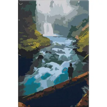 Dětské zboží Malování podle čísel - Divoký vodopád 01 - 40x60 cm, bez dřevěného rámu - CZ výroba