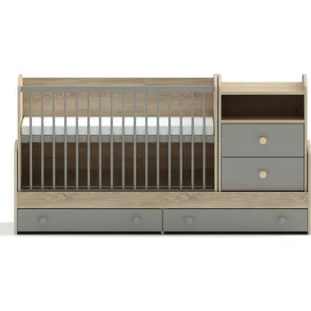 Dětské zboží Faktum Kombi postýlka Colette 70x120 Grey Lišta proti okusu: bez lišty