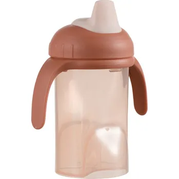 Kojenecká láhev Difrax Učící dětský hrneček s měkkým pítkem Růžový