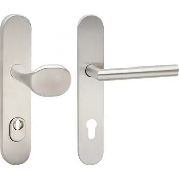 Dveřní kování COBRA BEZP.K. R701 Provedení: PZ LI/RE (klika oboustranná/koule), Povrch: IN - nerez, Rozteč: 92 mm