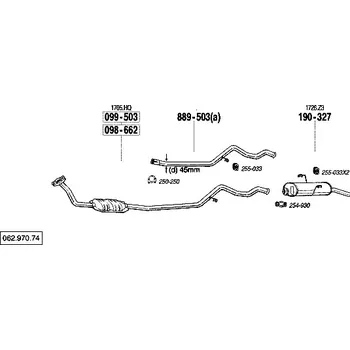 Katalyzátor katalyzátor výroba AS/BM Bosal 99-503A