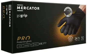 Vyšetřovací rukavice Mercator Medical Gogrip nepudrované černé 50 ks