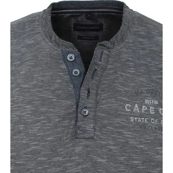 Pánské tričko Pánské tričko Casa Moda 4XL - 6XL tmavě šedé žíhané krátký rukáv Casa Moda - 6XL